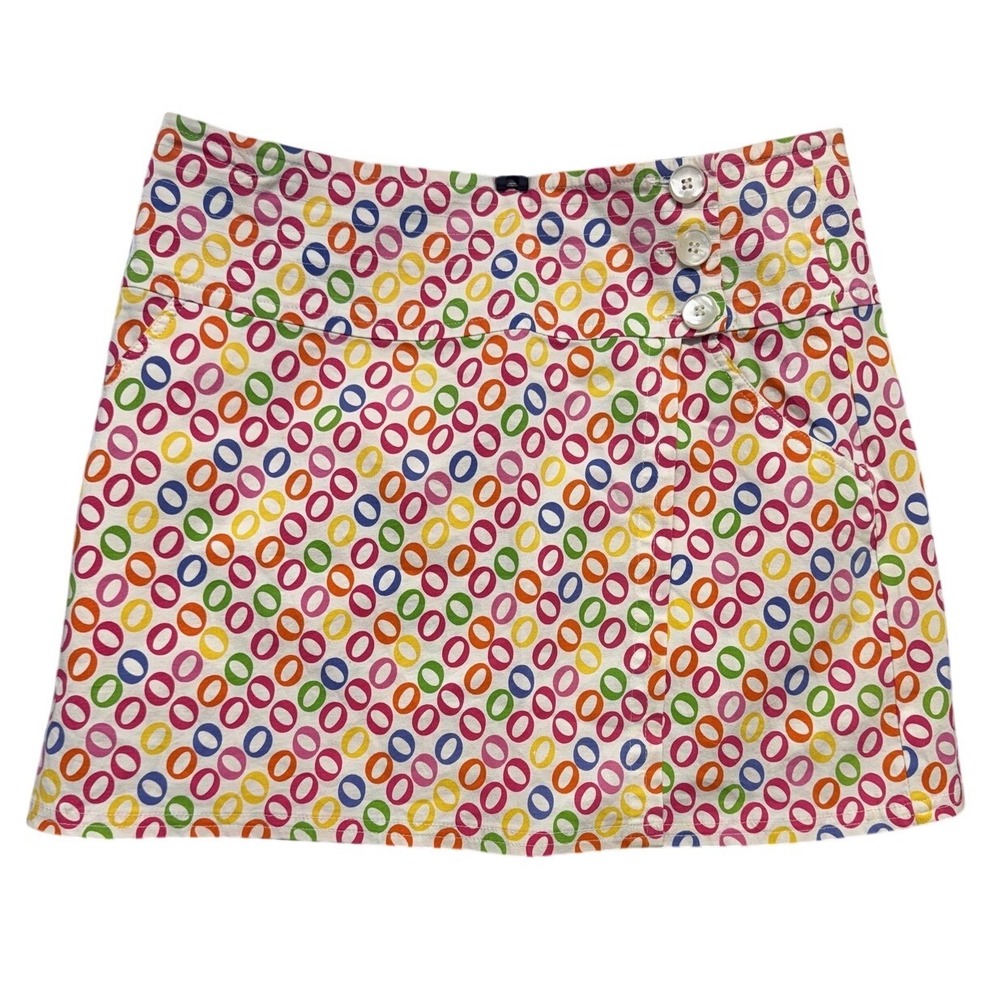 Diane Von Furstenberg Skirt Womens 8 Multicolor Geometric A-Line Short Rainbow